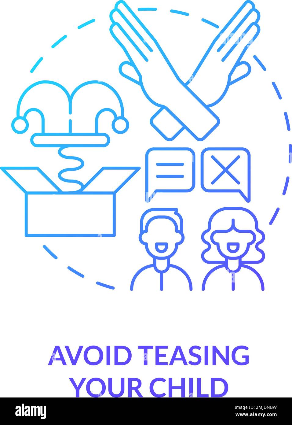 Avoid teasing your child blue gradient concept icon Stock Vector Image ...
