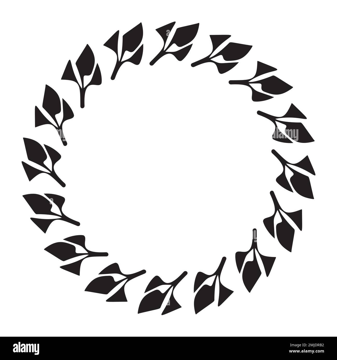 Outdoor forest vector frame. Scandi block print woodland border Stock