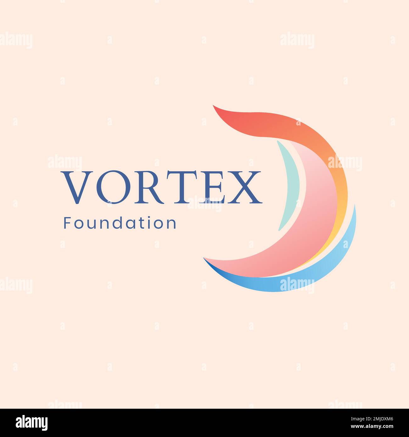 Foundation business logo template, modern ocean wave design vector Stock Vector