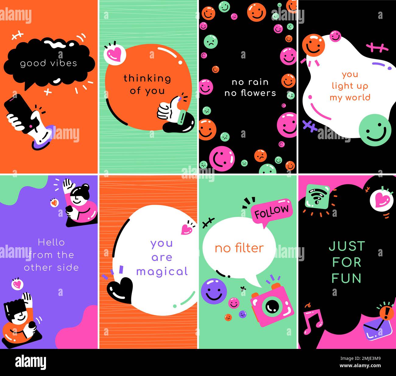 Social media quote template vector in colorful style Stock Vector Image Social media quote template vector in colorful style Stock Vector Image