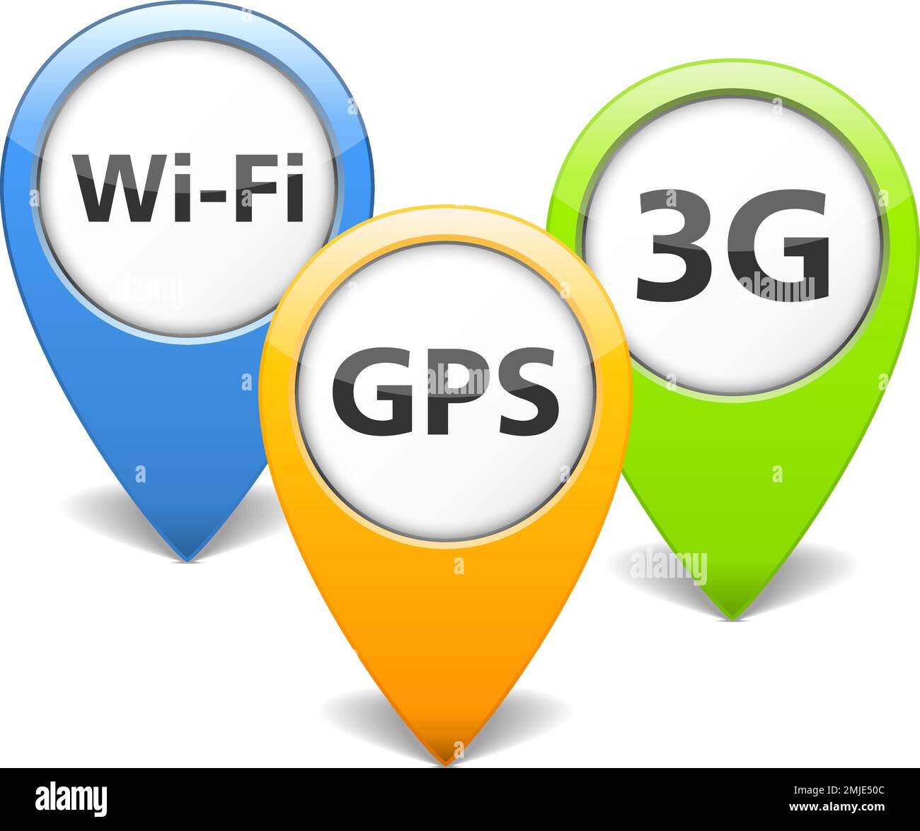 Wi-Fi, 3G and GPS icons, vector eps10 illustration Stock Vector Image ...