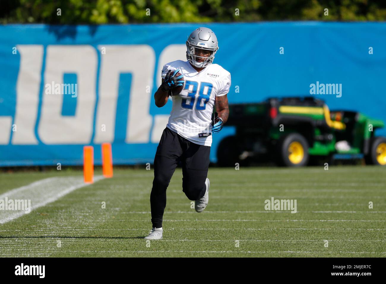 August 17, 2019: Detroit Lions running back Ty Johnson (38)prior to an NFL  football pre-season game between the Detroit Lions and the Houston Texans  at NRG Stadium in Houston, TX. ..Trask Smith/CSM