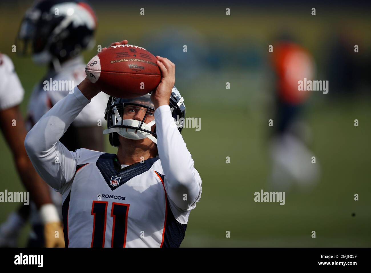 Denver Broncos wide receiver River Cracraft (11) warms up during an NFL