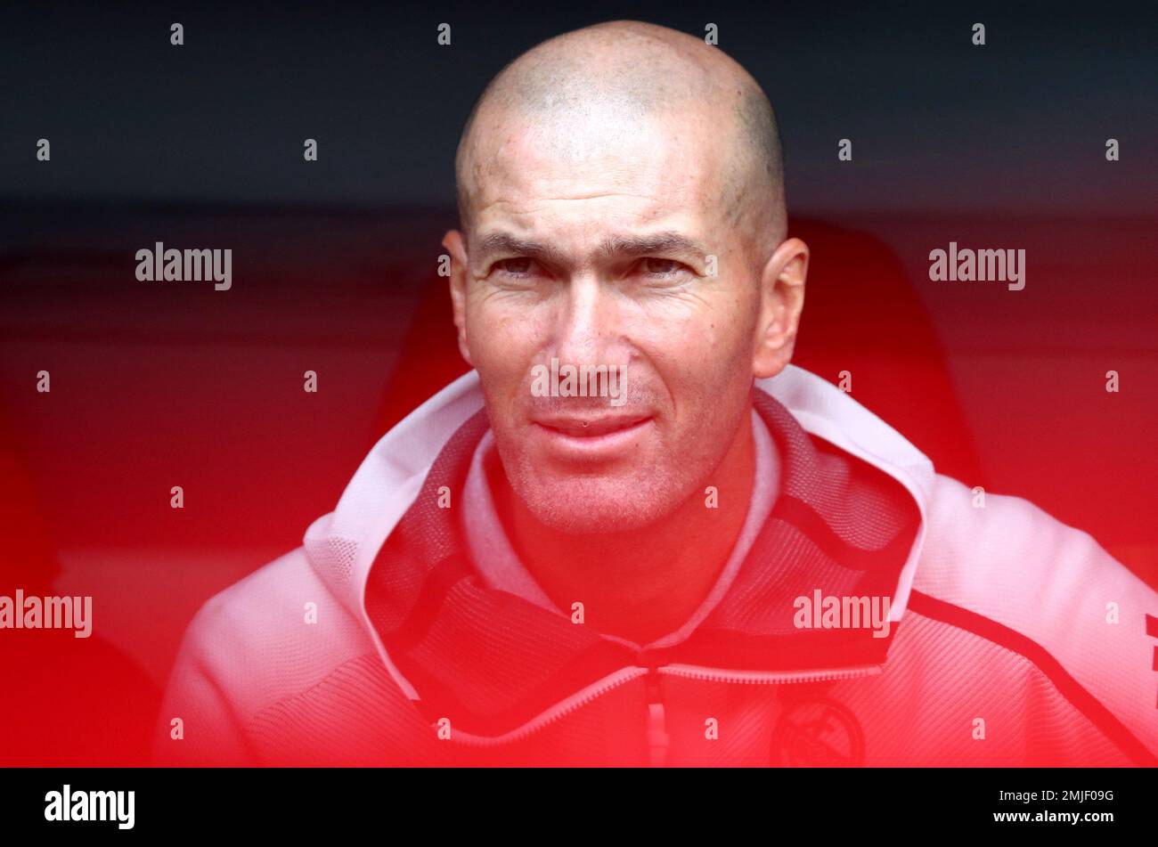 Real Madrid's coach Zinedine Zidane arrives for the friendly soccer ...