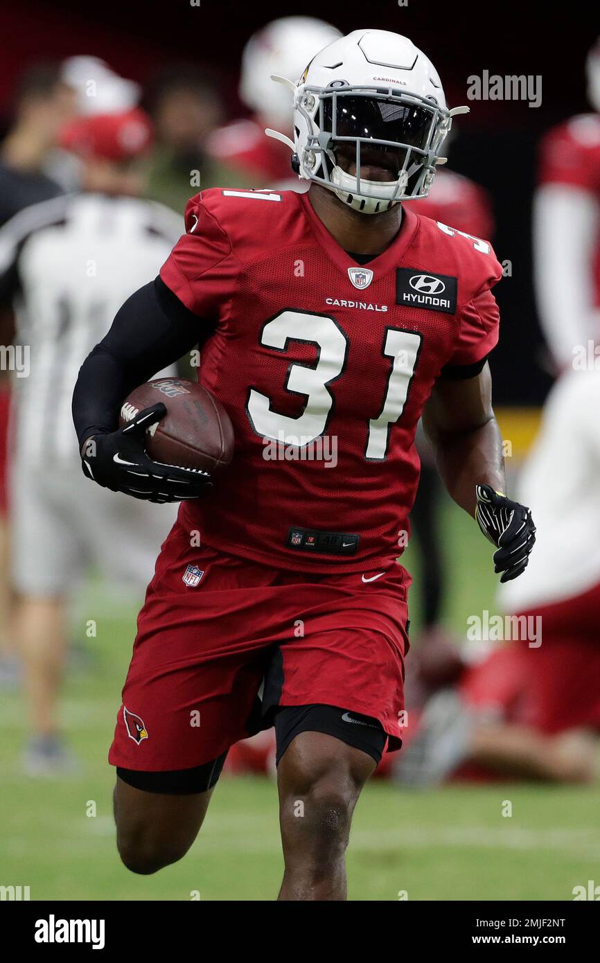 Arizona Cardinals' David Johnson (31) runs drills during the teams' NFL  football training camp, Tuesday, July 30, 2019, in Glendale, Ariz. (AP  Photo/Matt York Stock Photo - Alamy