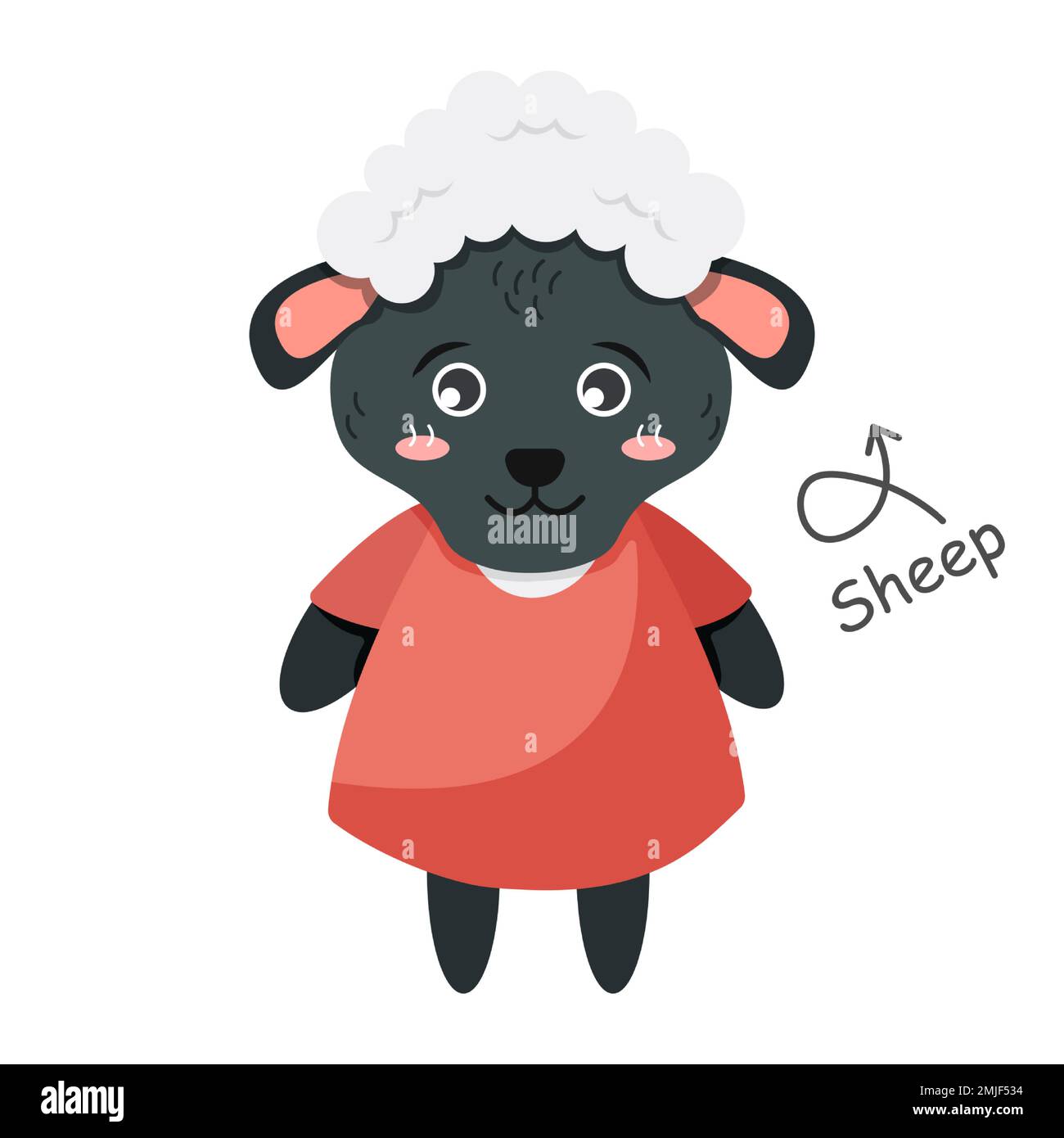 Sheep cartoon characters with clothes . Vector . Stock Vector