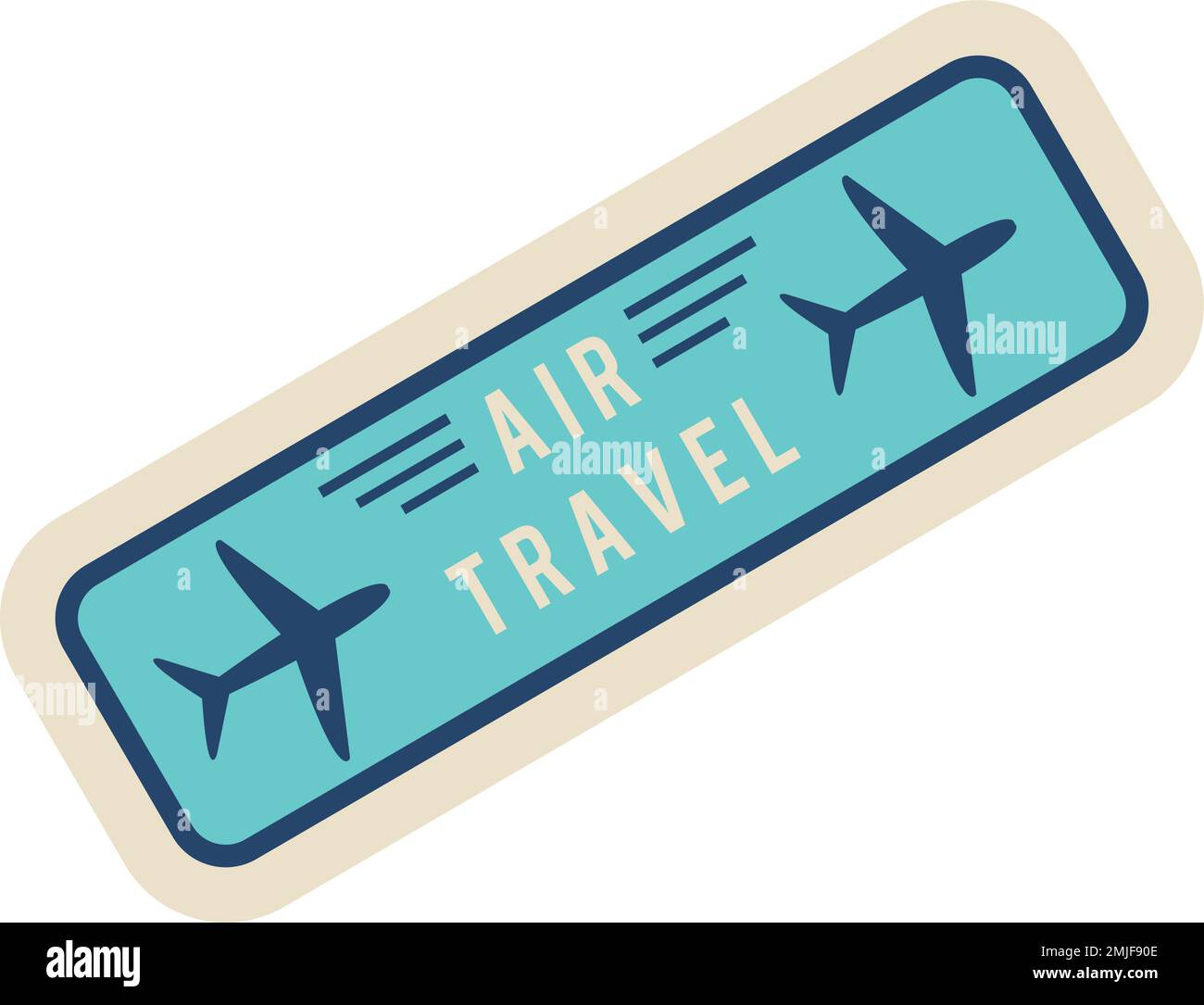 Air travel sticker. Retro plane flight label Stock Vector Image & Art