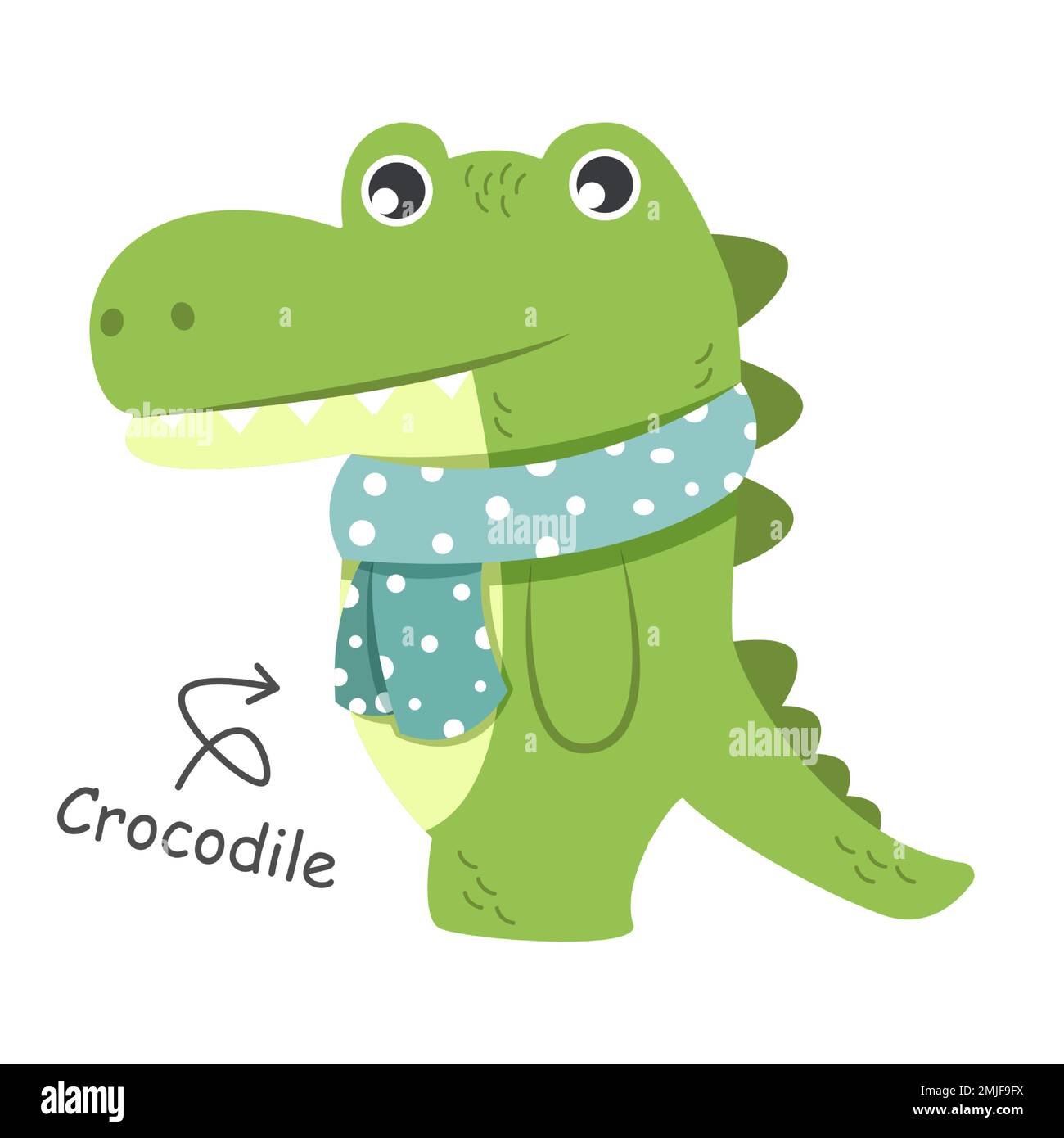 Crocodile cartoon characters with clothes . Vector . Stock Vector