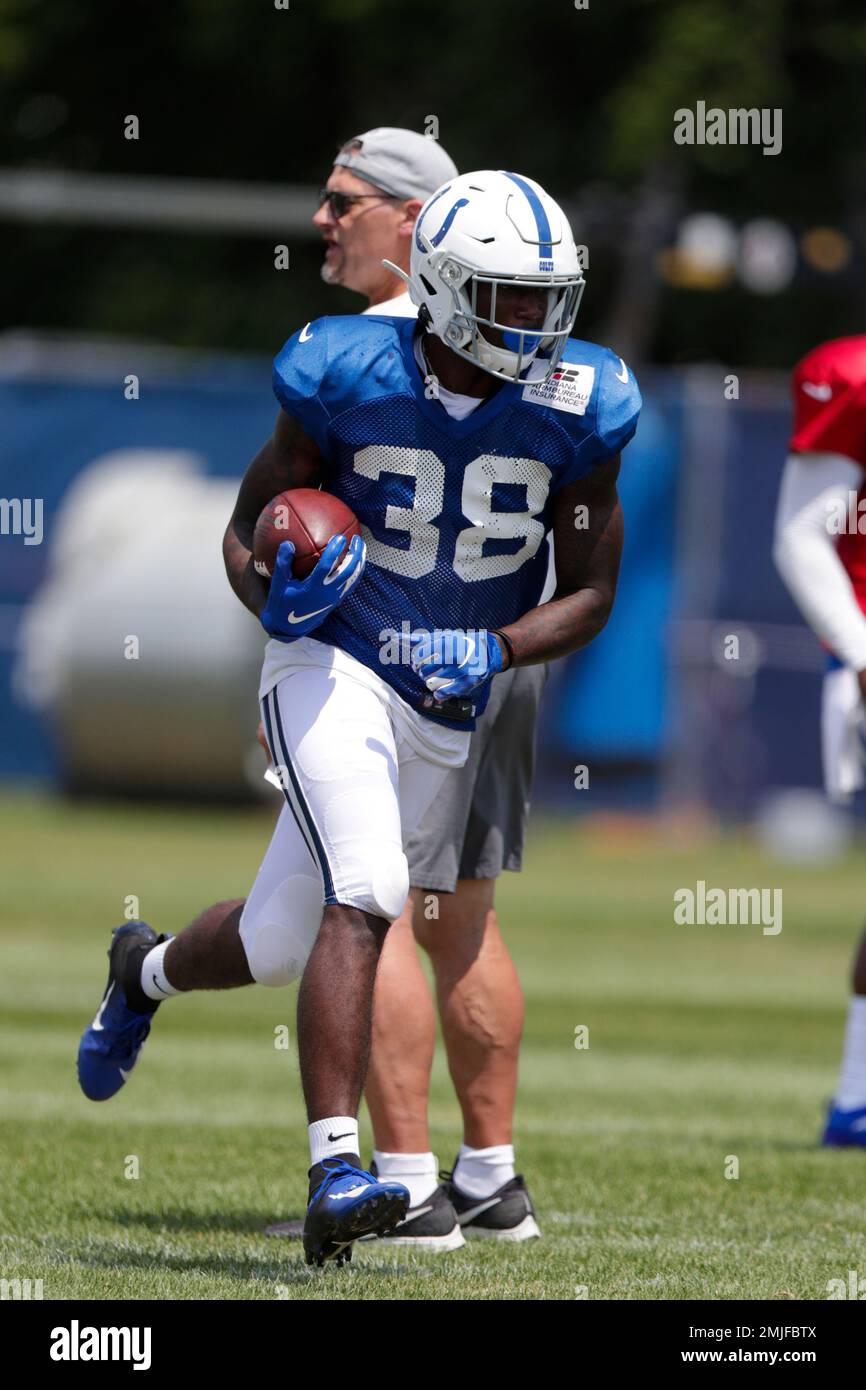 Indianapolis Colts running back Aca'Cedric Ware (38) during NFL football  preseason game action between the