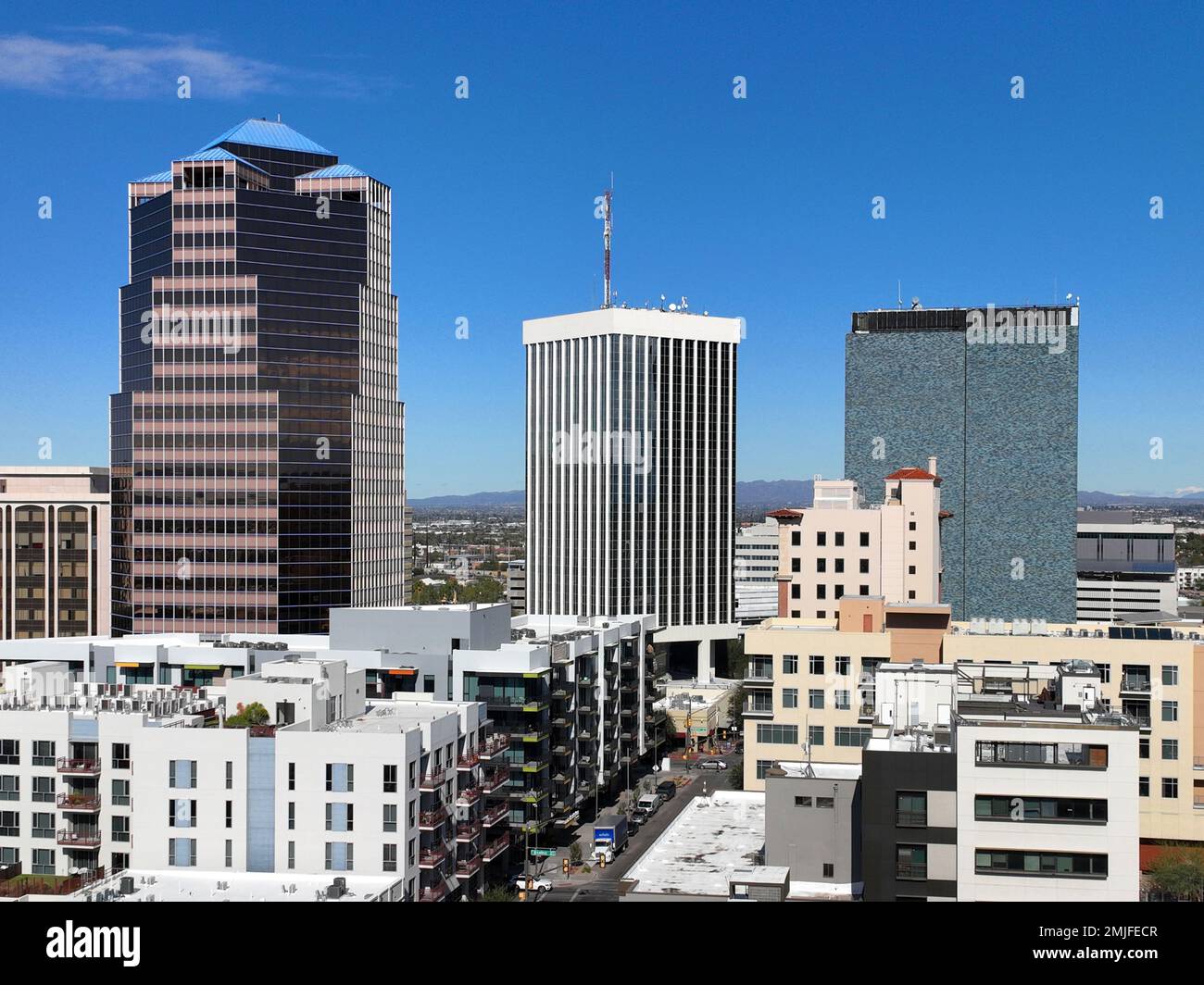 Tucson modern skyscrapers including One South Church, Bank of America