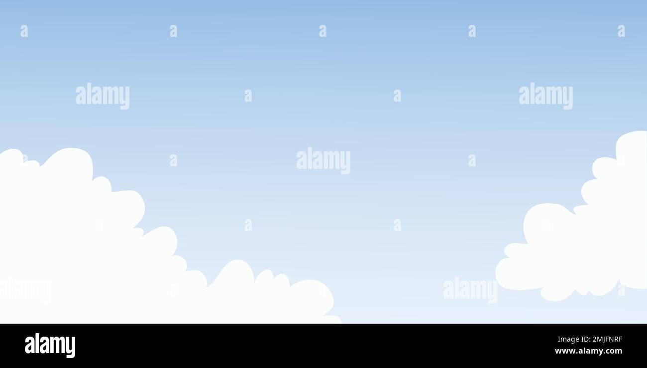 Blue sky background. Empty space with white clouds Stock Vector