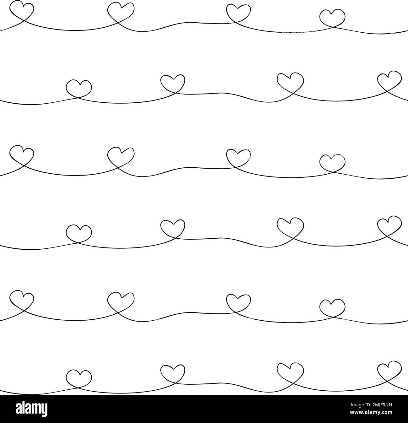 Vector seamless pattern of hand drawn sketch doodle hearts isolated on ...