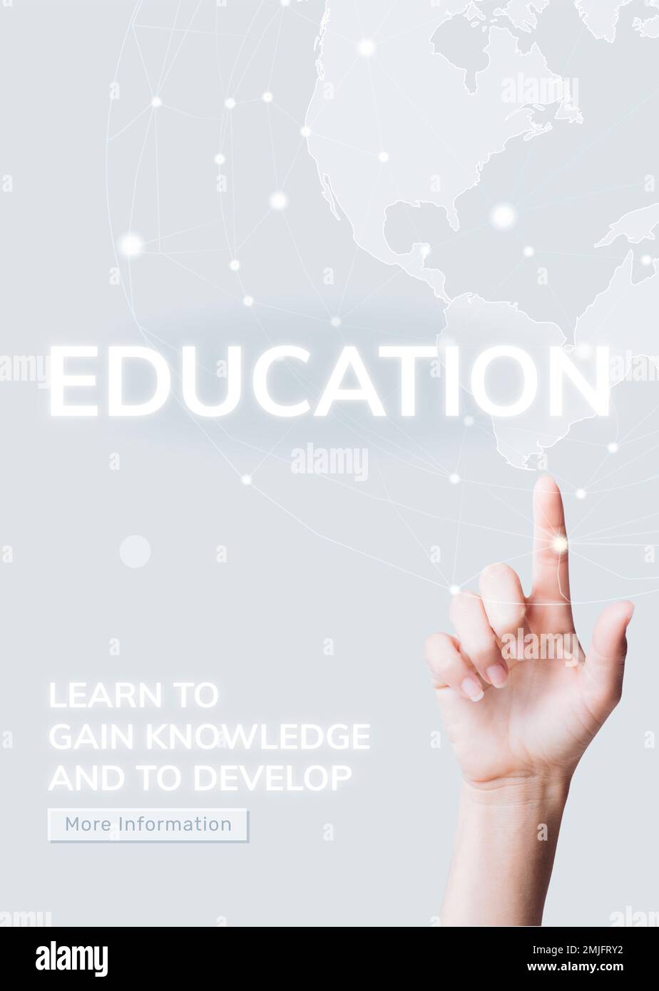 Global education template vector future technology Stock Vector