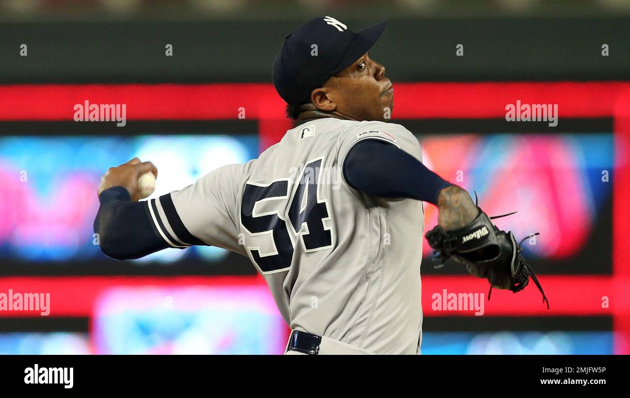 New York Yankees' Aroldis Chapman makes quick work of Minnesota Twins 