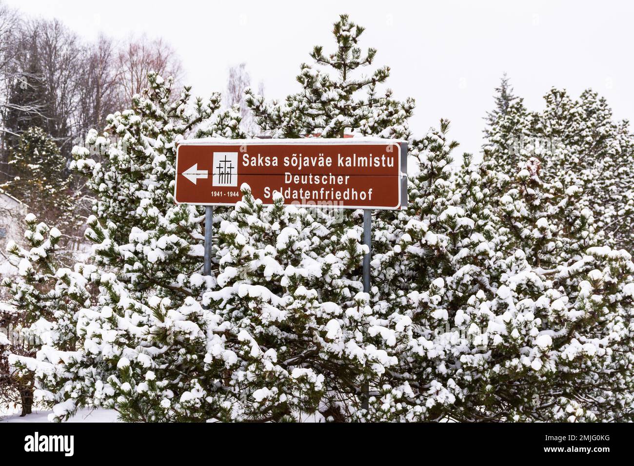 German army cemetery sign  in Viljandi Estonia Stock Photo