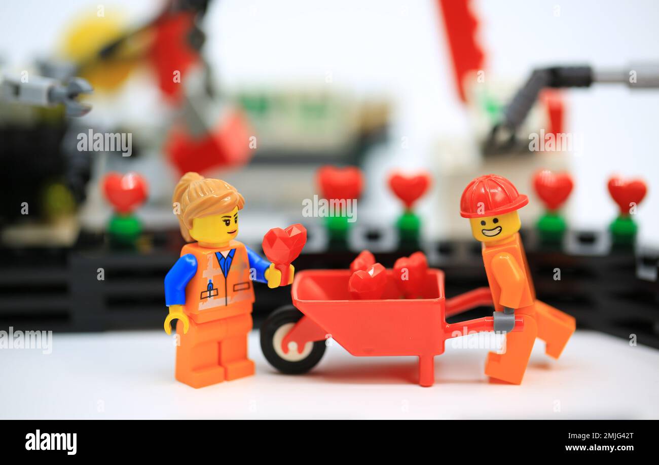 woman and man work in the love factory Stock Photo