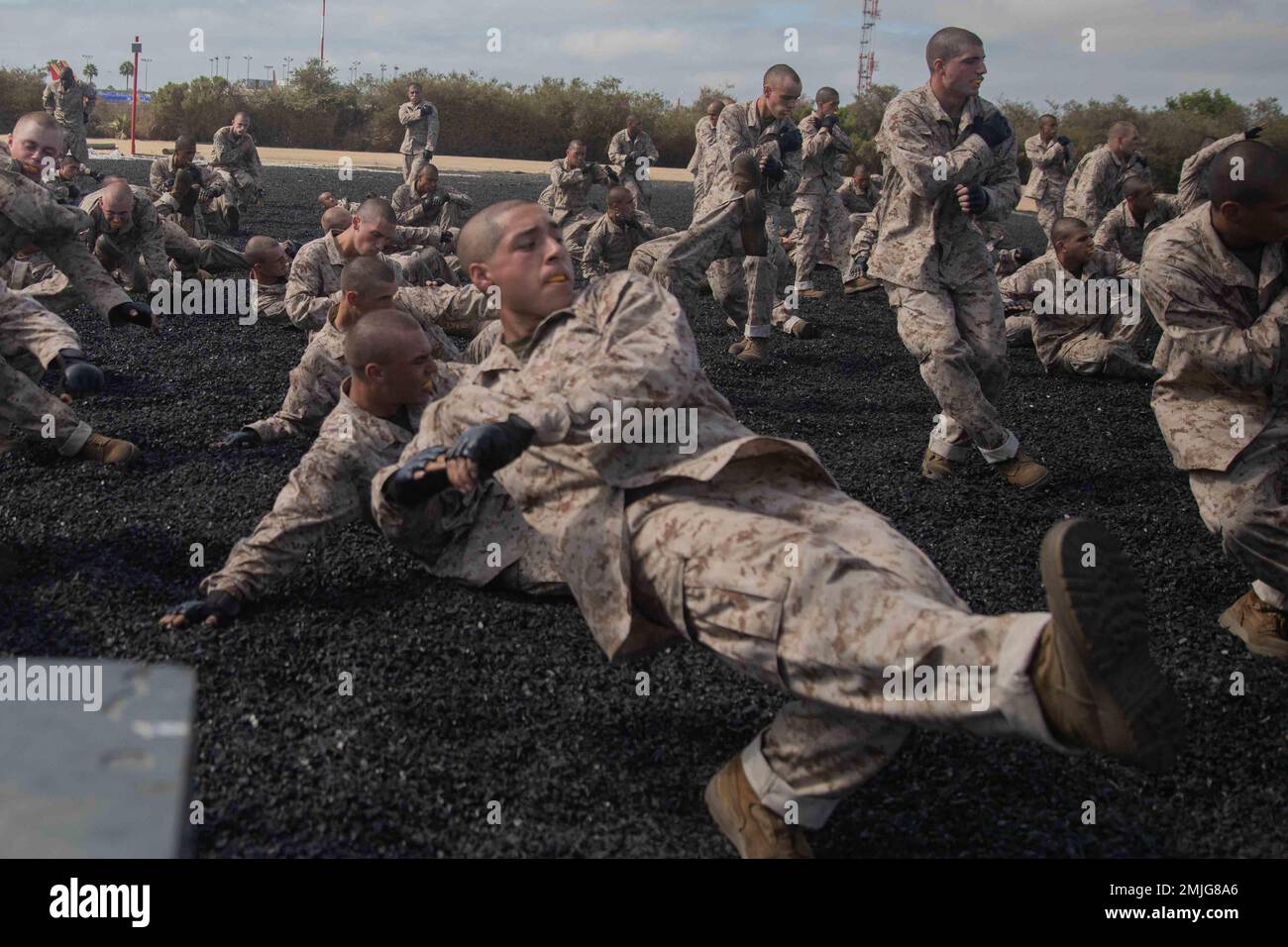 U.S. Marine Corps recruits with Hotel Company, 2nd Recruit Training ...