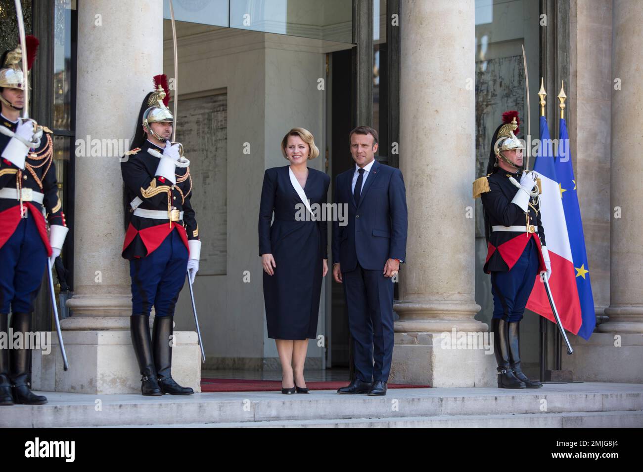 French President Emmanuel Macron Welcomes President Of The Slovak french-president-emmanuel-macron-welcomes-president-of-the-slovak