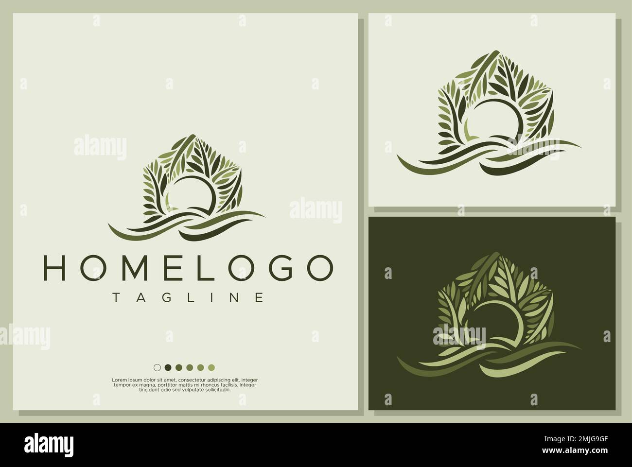 Palm home logo design graphic. Stock Vector