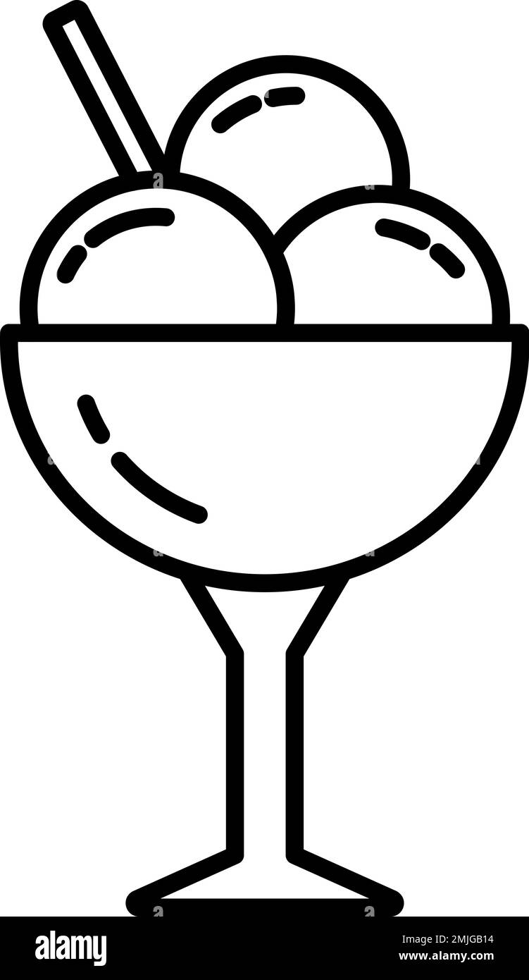 Cream, dessert, food vector icon on transparent background. Outline