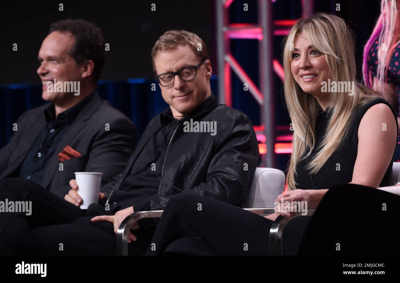 Diedrich Bader, from left, Alan Tudyk and Kaley Cuoco participate in ...