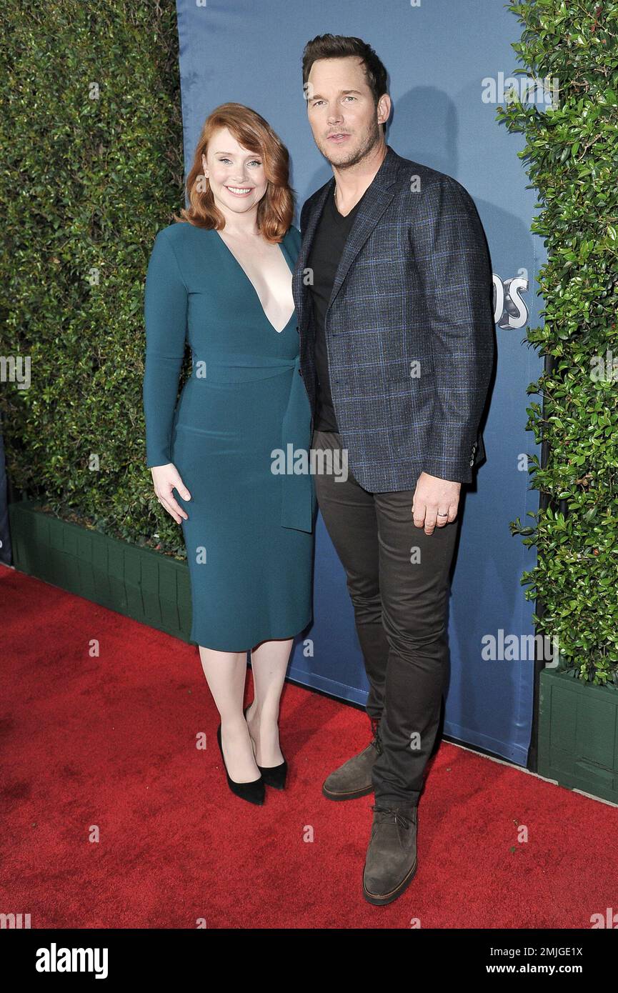 Bryce Dallas Howard, left, and Chris Pratt attend 