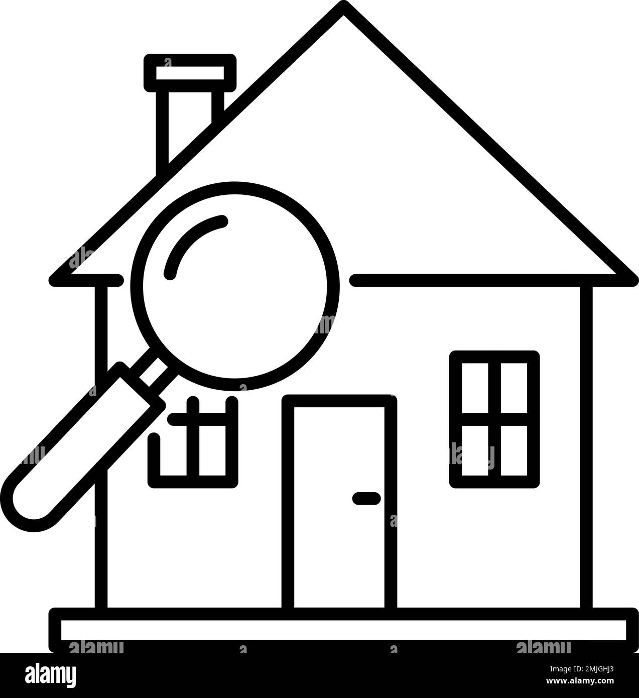Estate, house, inspection vector icon on transparent background. Outline Estate, house, inspection vector icon Stock Vector