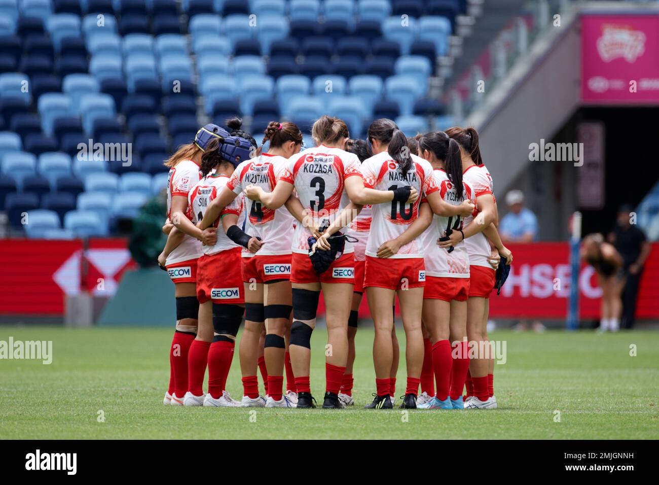 Sydney, Australia. 27th Jan 2023. Japan players huddle together before
