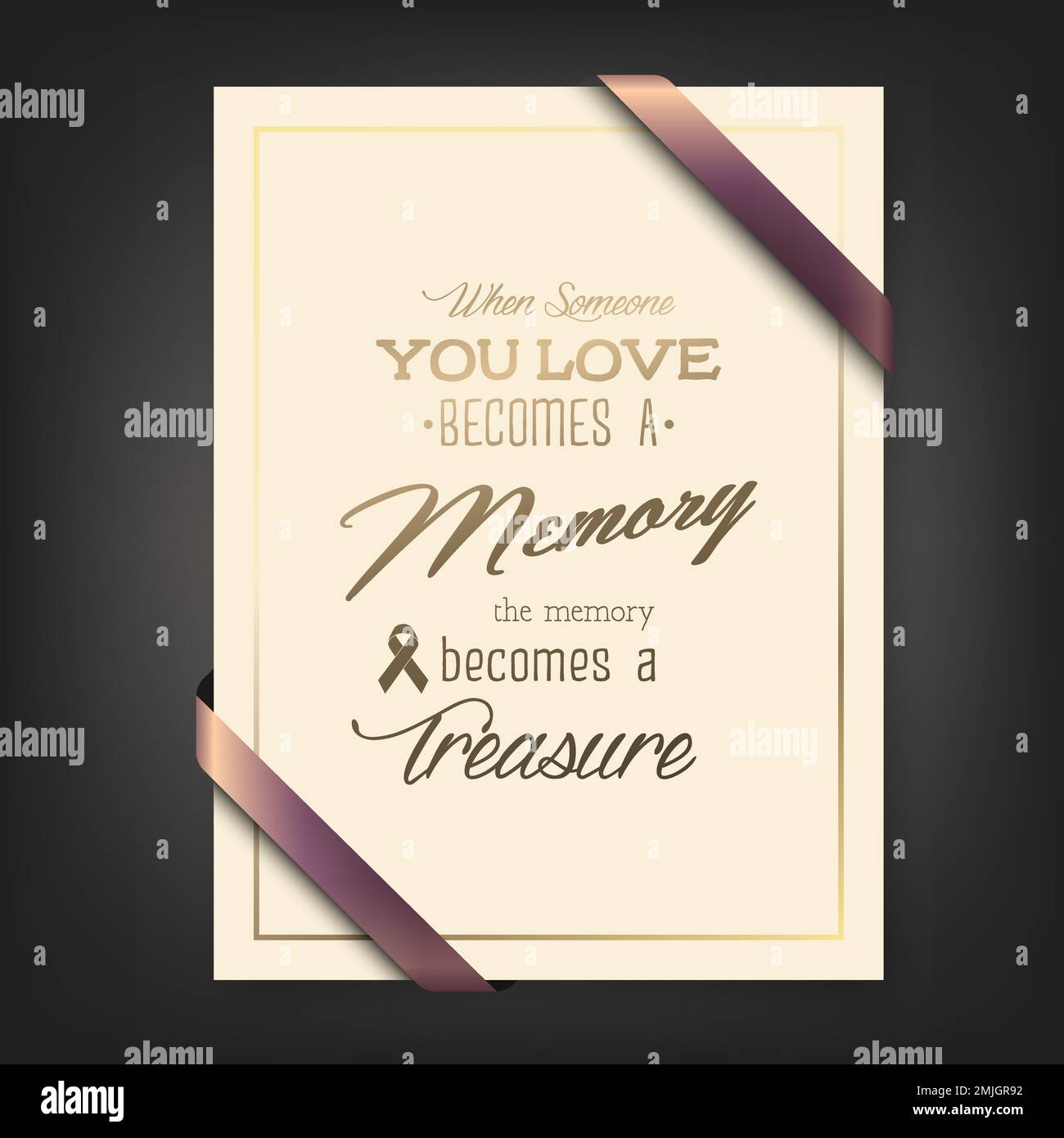 Vector Vertical A4 Funeral Card. When Someone You Love Becomes a Memory ...