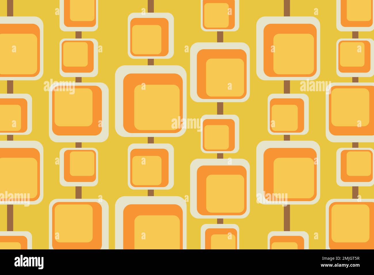 Retro yellow background, geometric square shape vector Stock Vector