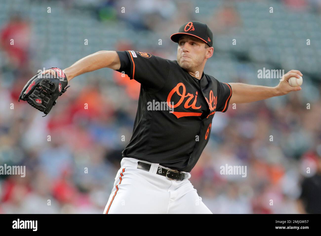 Baltimore Orioles starter John Means pitches to a Boston Red Sox batter  during the first inning of a baseball game Friday, July 19, 2019, in  Baltimore. (AP Photo/Julio Cortez Stock Photo - Alamy