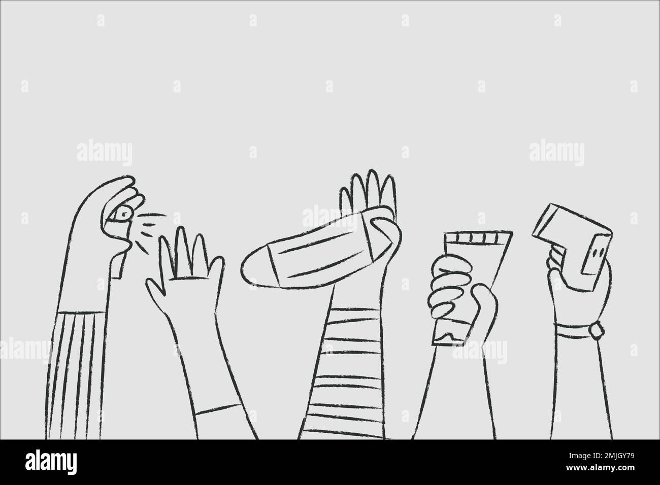 New normal doodle vector, personal hygiene concept Stock Vector Image