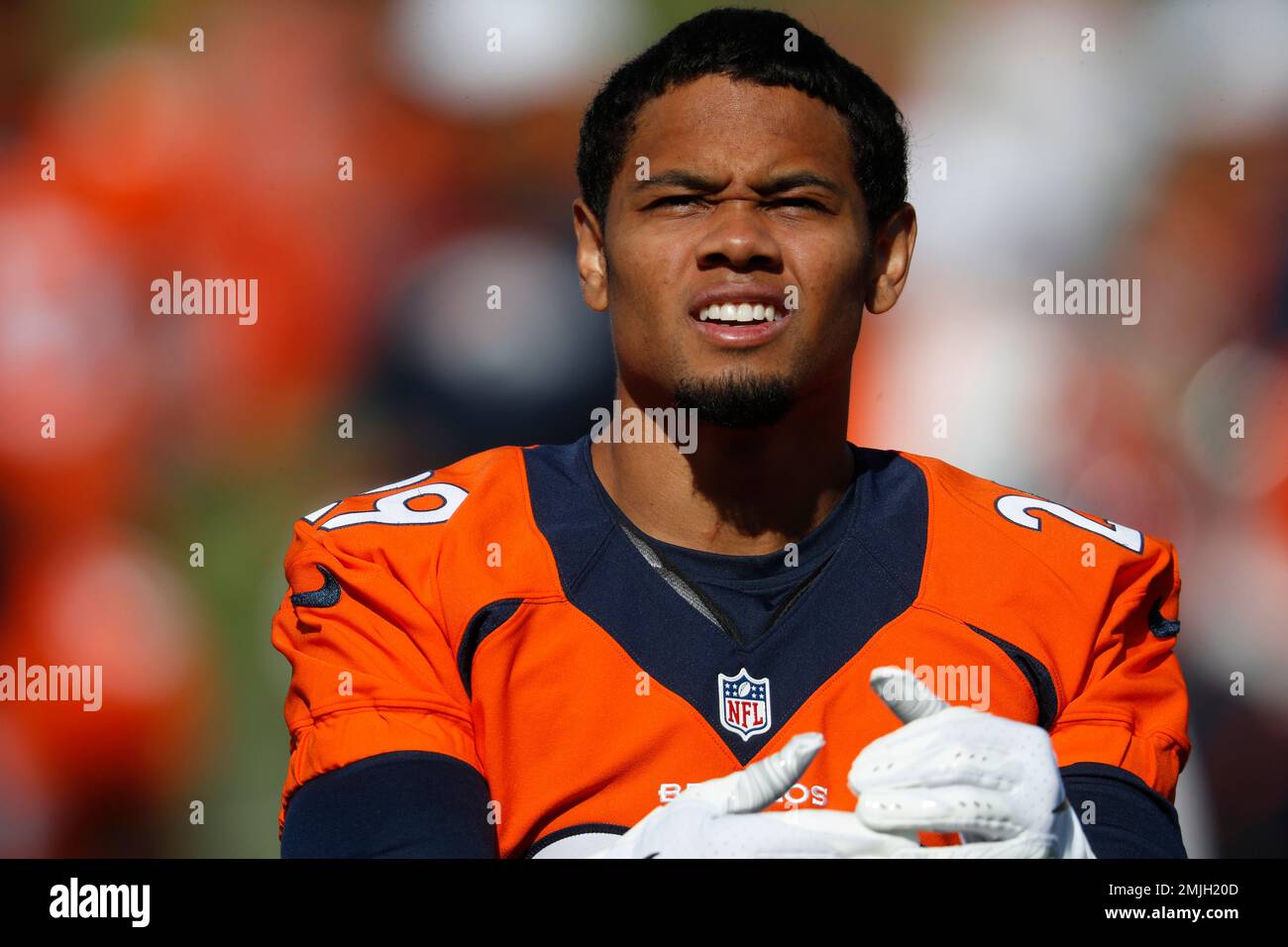 Denver Broncos cornerback Bryce Callahan (29) lines up against the Tampa  Bay Buccaneers during an NFL football game, Sunday, Sept. 27, 2020, in  Denver. (AP Photo/Jack Dempsey Stock Photo - Alamy