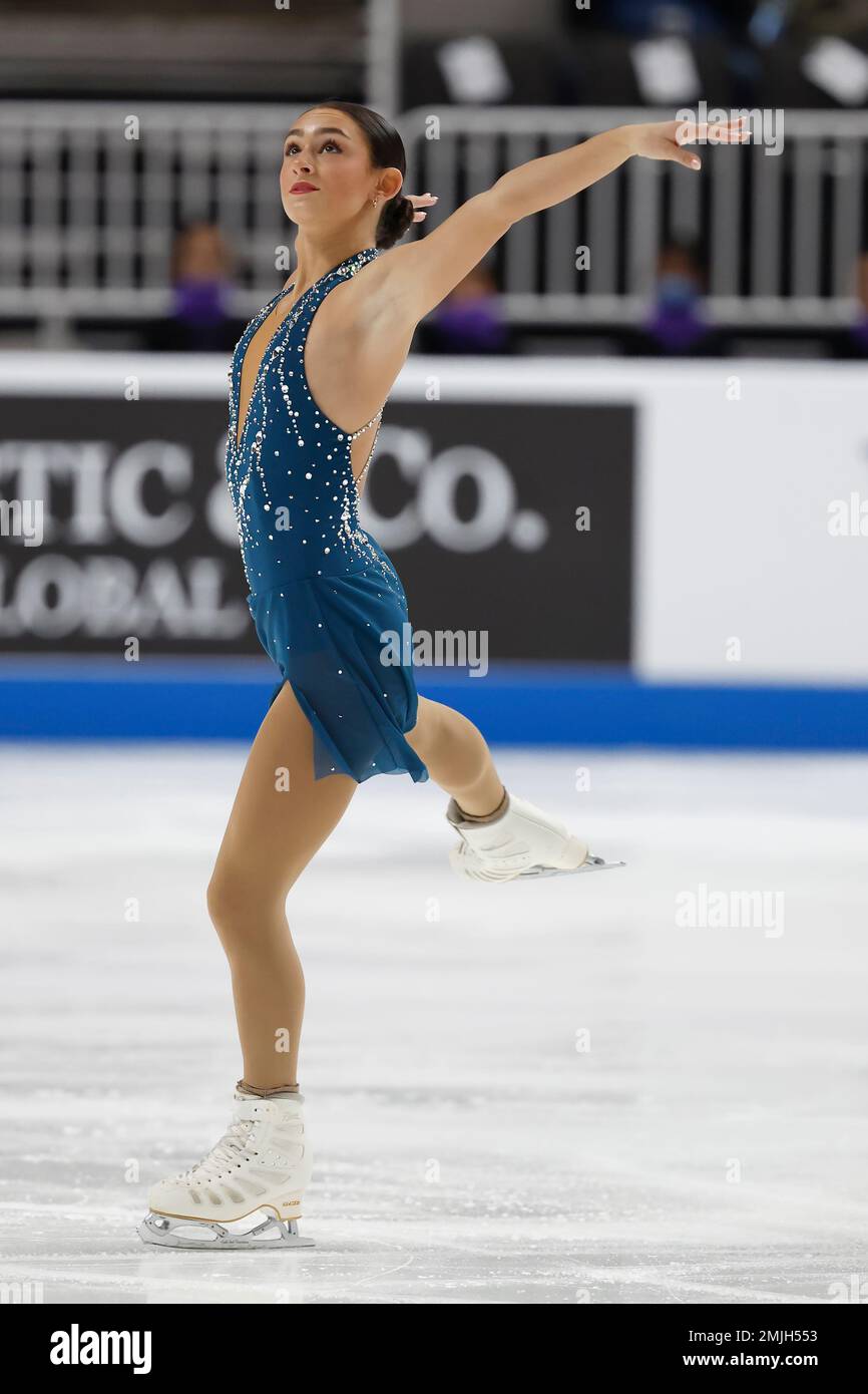 Ava Ziegler performs during the women's free skate at the U.S. figure