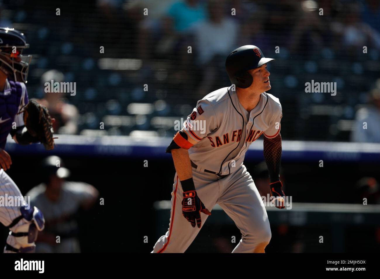 San Francisco Giants right fielder Mike Yastrzemski (5) in the eighth