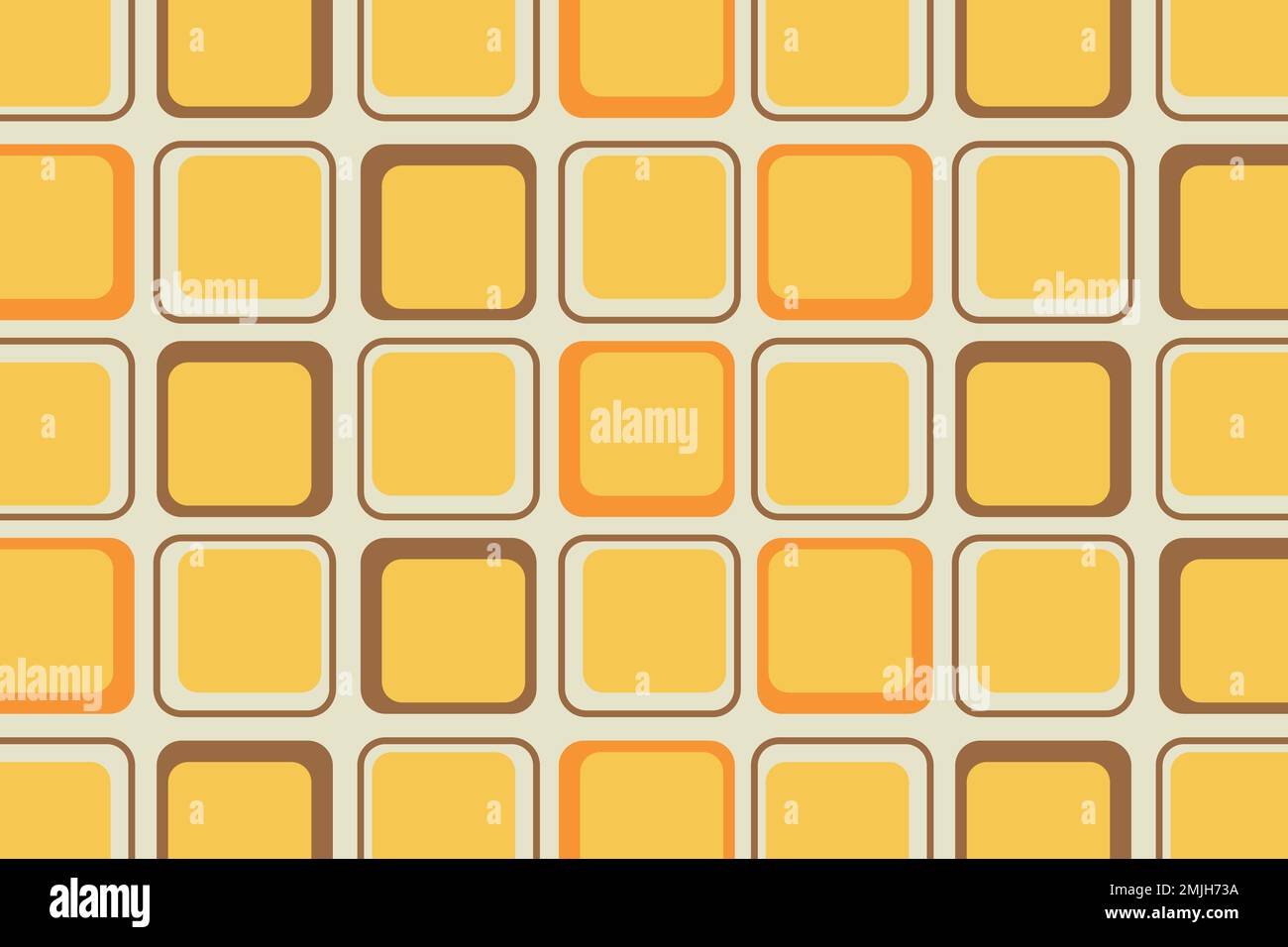 Retro yellow background, geometric square shape vector Stock Vector