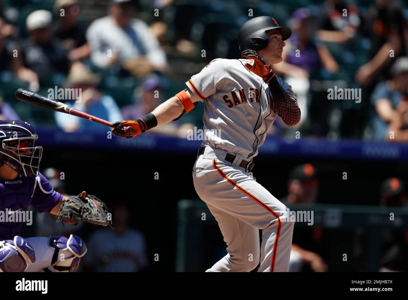 San Francisco Giants right fielder Mike Yastrzemski (5) in the second
