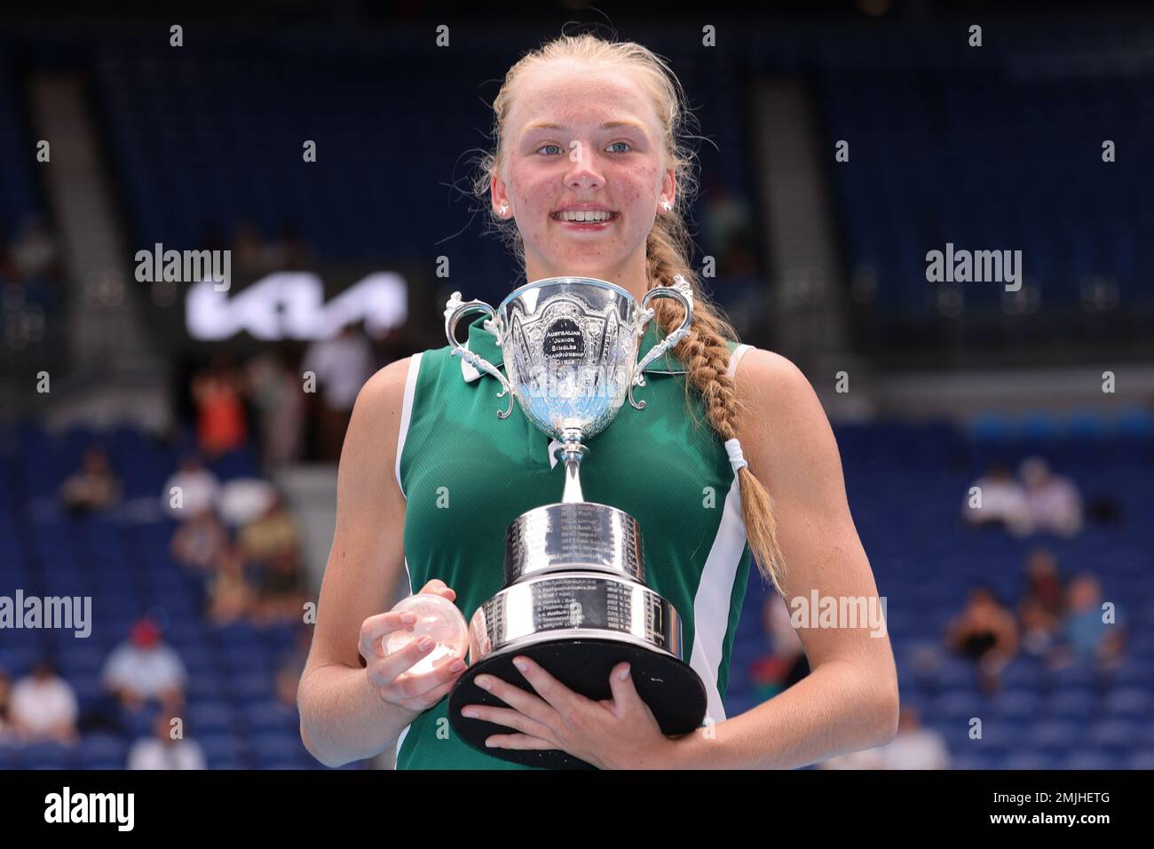 Melbourne, Australia. 28th Jan, 2023. Alina Korneeva with her Champions