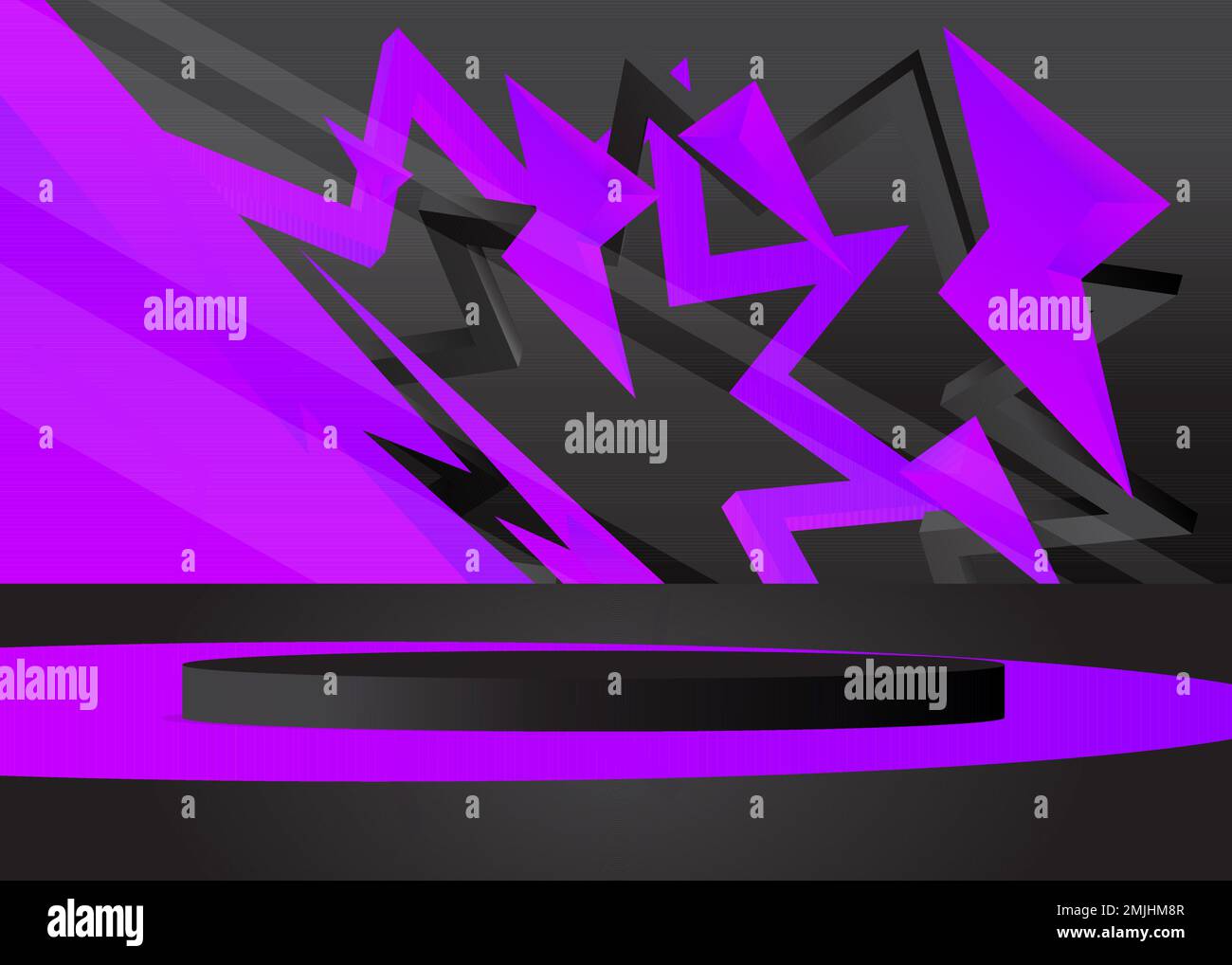 Black Purple Mockup product display. Abstract vector 3D room, cylinder