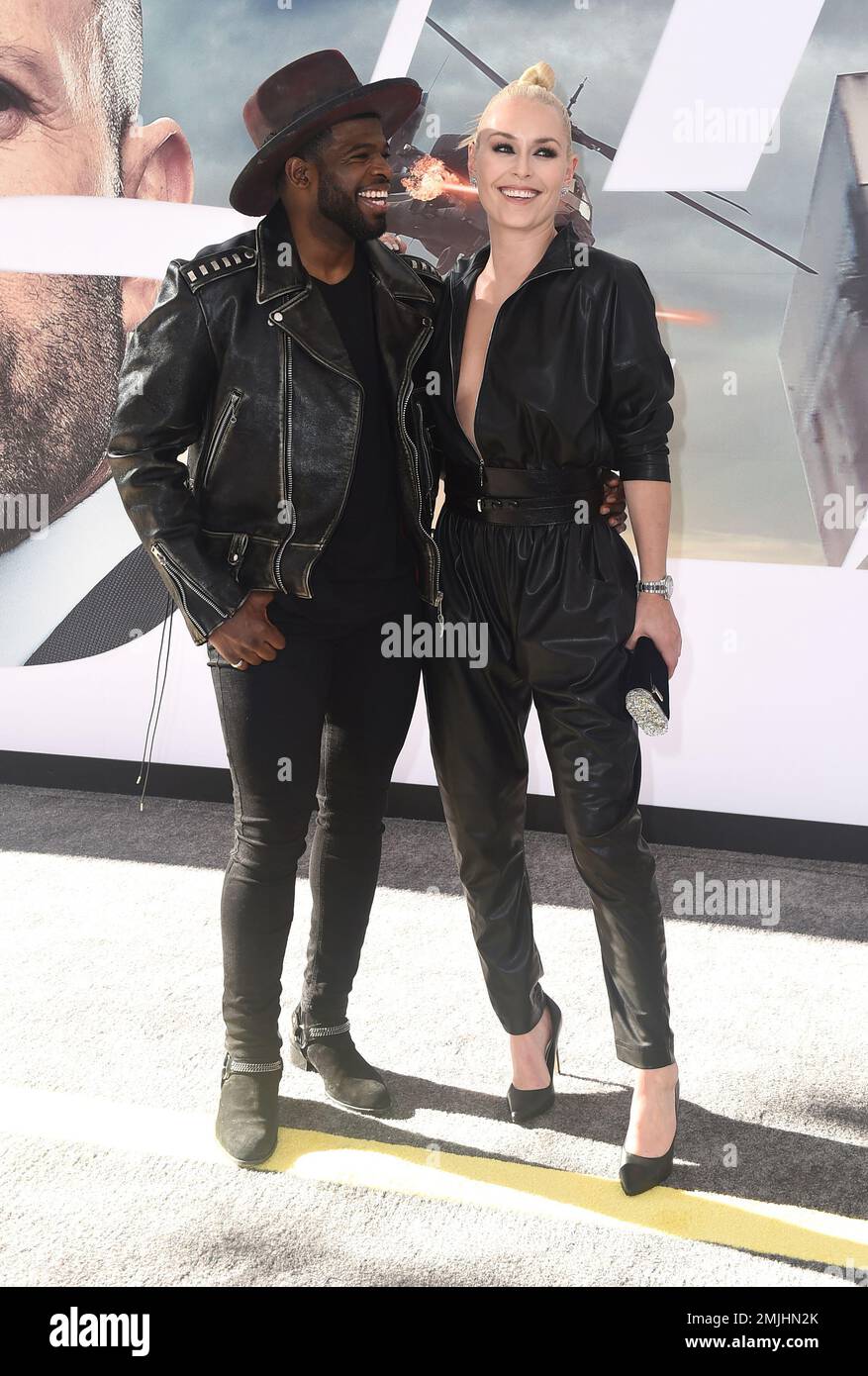 Lindsey Vonn and P. K. Subban arrive at the Los Angeles premiere