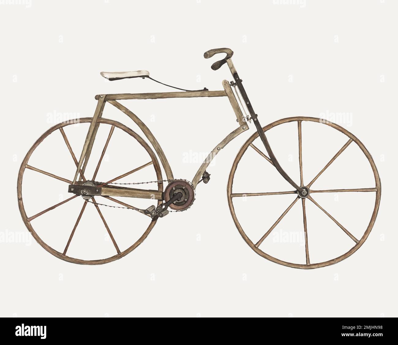 Vintage bicycle vector illustration, remixed from the artwork by Marjorie Lee Stock Vector