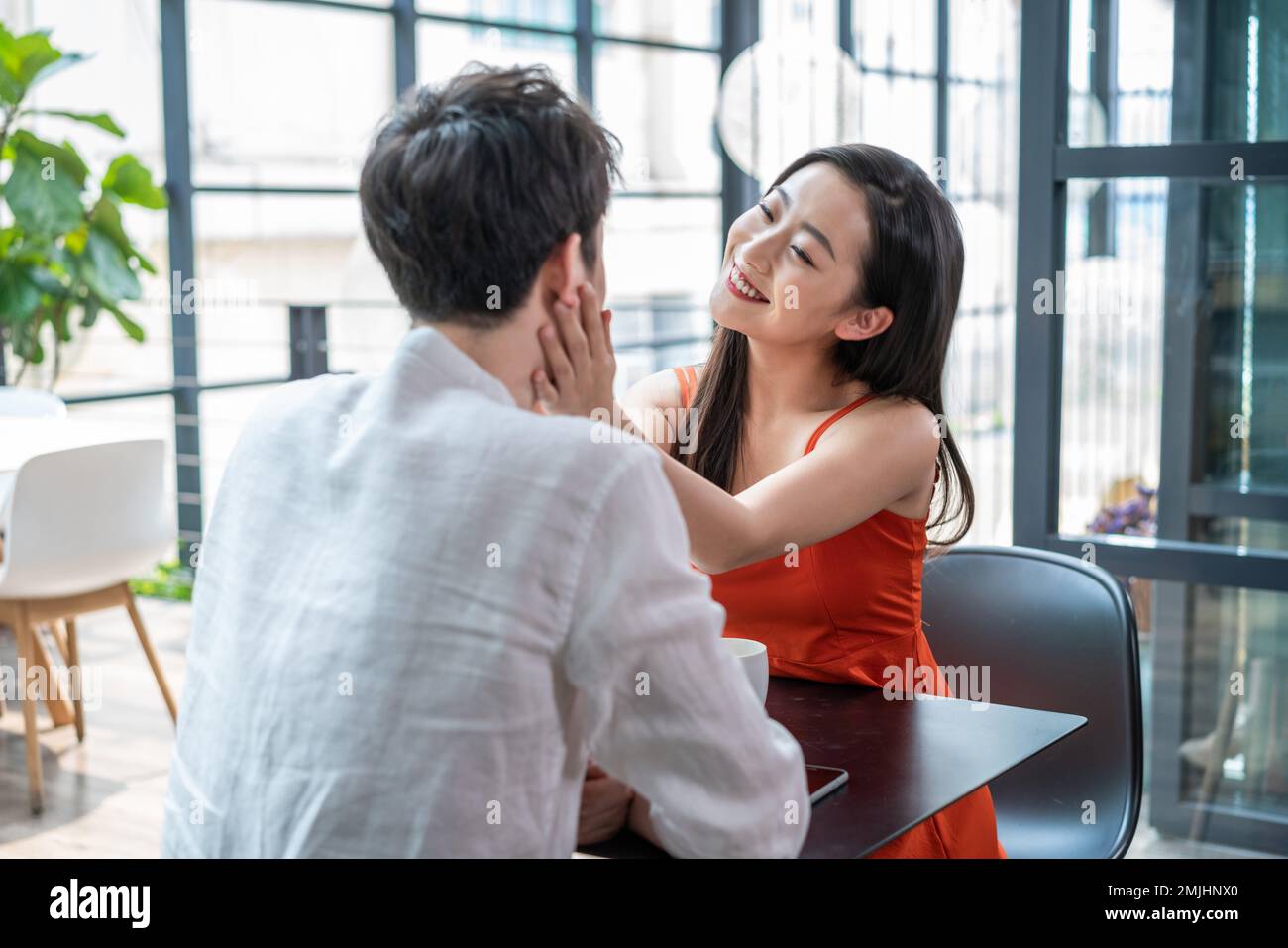 The young couple on a date Stock Photo - Alamy