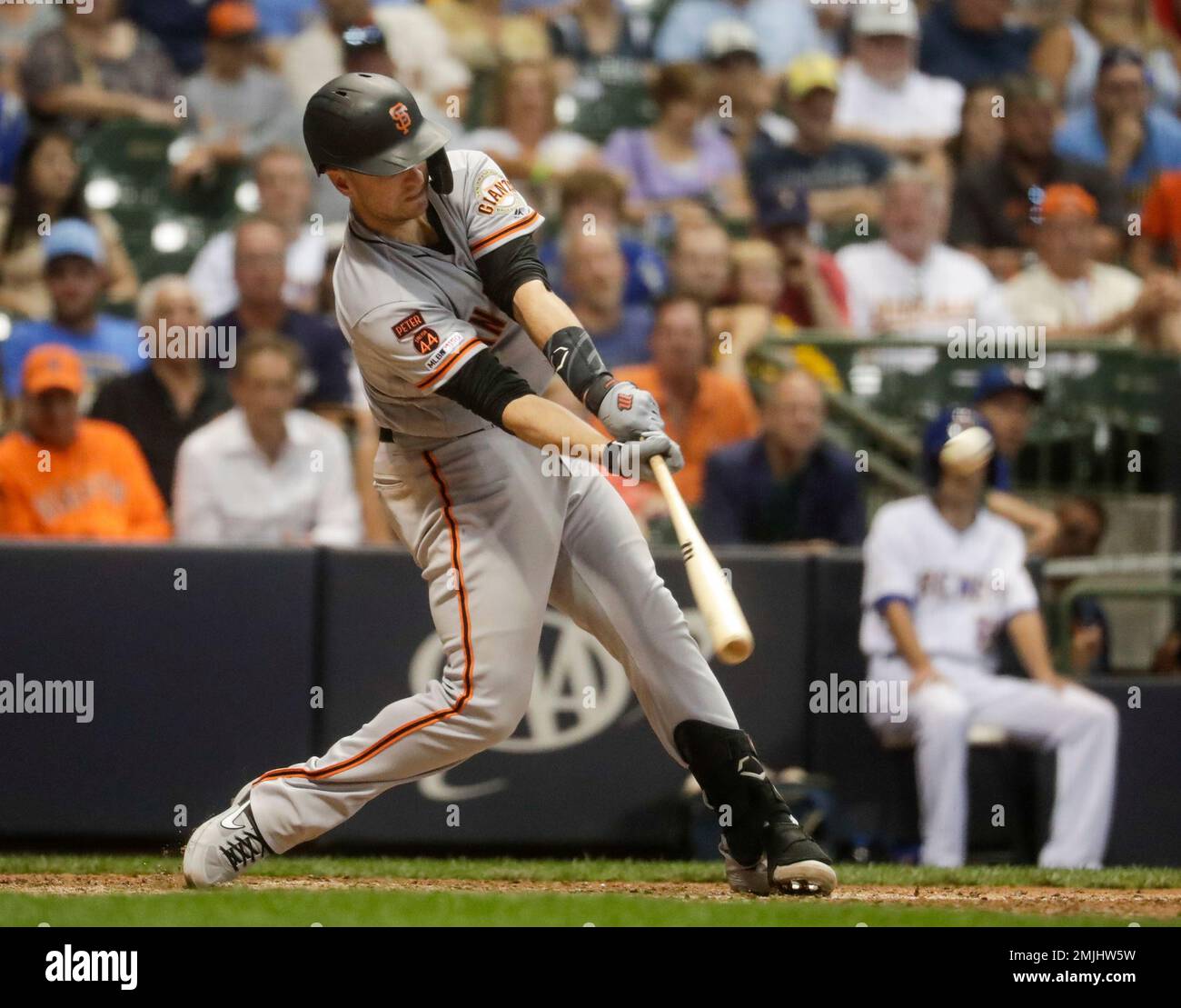 Download Buster Posey Being Hit Wallpaper