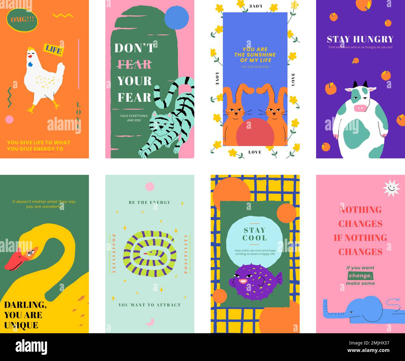 Motivational quote template vector for social media story with cute