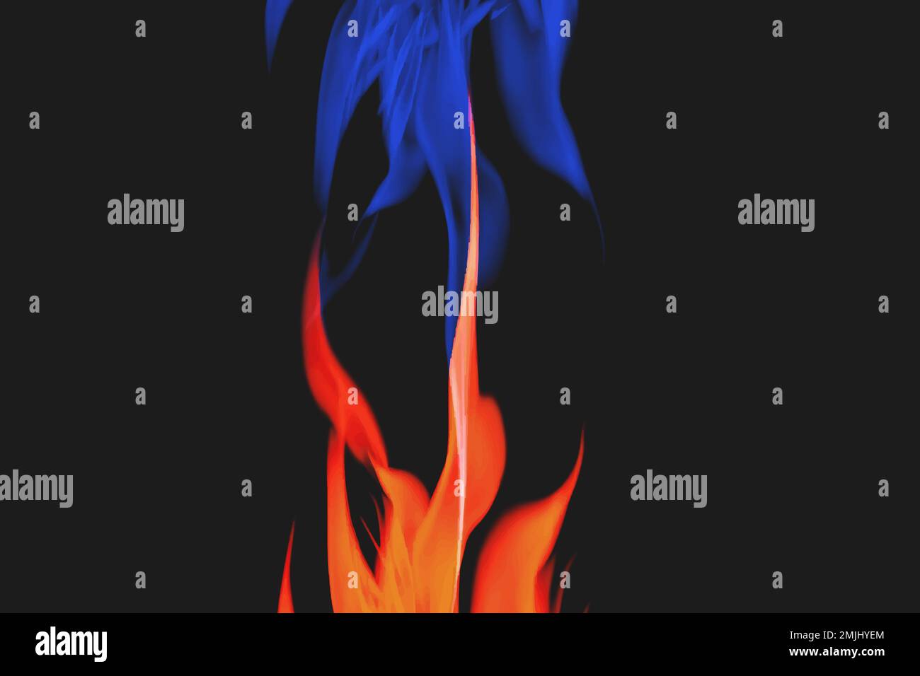 Blue flame background, aesthetic neon fire vector image Stock Vector
