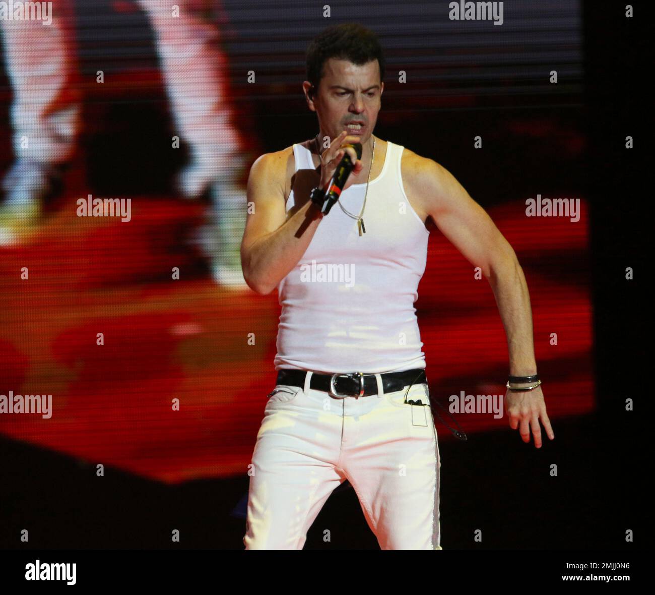 Jordan Knight with New Kids on the Block Perform during the Mixtape