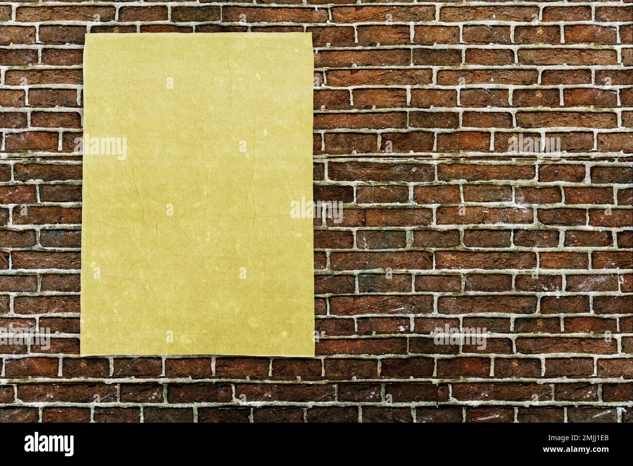 brick wall background, glue paper, rough grunge texture, vintage poster