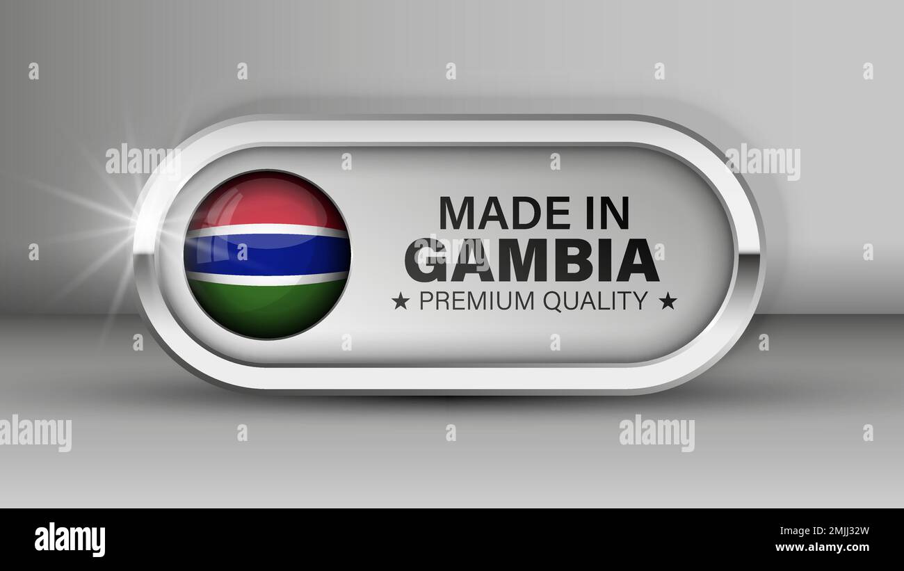 Made in Gambia graphic and label. Element of impact for the use you want to make of it. Stock Vector