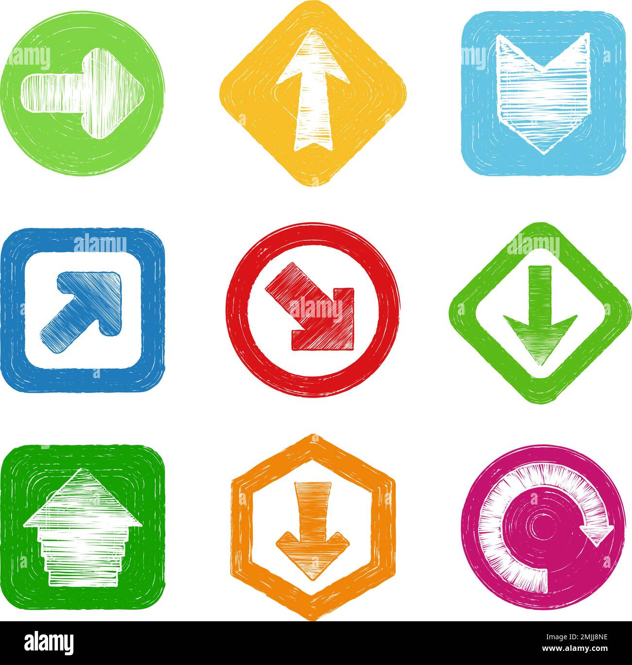 Set of different hand drawn arrows, vector eps10 illustration Stock ...