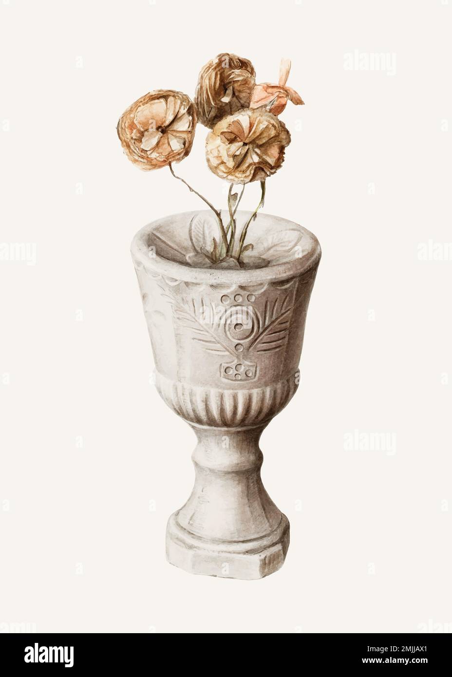 Vintage chalice illustration vector, remixed from the artwork by Mina Lowry Stock Vector